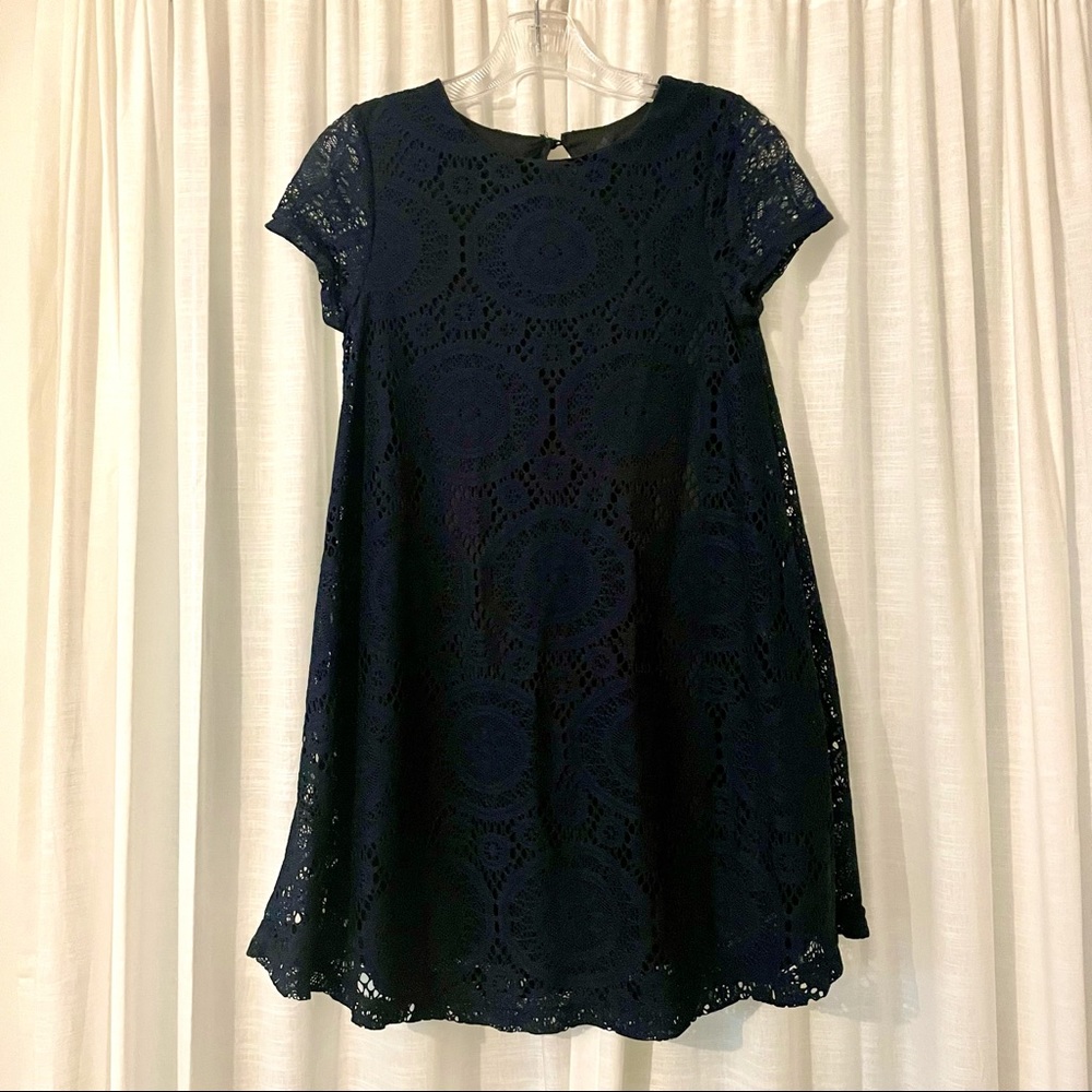 Navy Blue Lace Dress